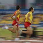 Manuel Garnica, durante los 800 metros T11 del Mundial de Atletismo Doha 2015.