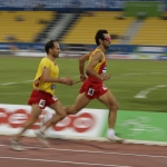 Manuel Garnica durante la prueba de los 800 metros T11 del Mundial de Atletismo Doha 2015.