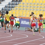 Relevo 4x100 T11-T13 femenino, bronce en el Mundial de Atletismo Doha 2015: Lia Beel y David Alonso, Sara Martínez, Melany Berges y Sara Fernández.