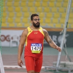 Kim López, tras la prueba de lanzamiento de disco T12 del Mundial de Atletismo Doha 2015.