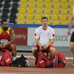 Kim López y Héctor Cabrera, en la final de lanzamiento disco F12 del Mundial de Atletismo Doha 2015.