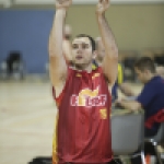 Agustín Alejos, durante una concentración y entrenamiento con la selección española de baloncesto en silla.