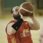 Asier García, durante una concentración y entrenamiento con la selección española de baloncesto en silla.