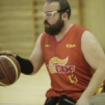 Asier García, durante una concentración y entrenamiento con la selección española de baloncesto en silla.