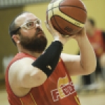 Asier García, durante una concentración y entrenamiento con la selección española de baloncesto en silla.