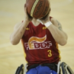 Bernabé Costas, durante una concentración y entrenamiento con la selección española de baloncesto en silla.