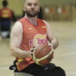 Carlos Vera, durante una concentración y entrenamiento con la selección española de baloncesto en silla.