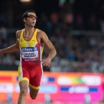 Joan Munar gana la medalla de bronce en los 100 metros T12 durante el Campeonato del Mundo de Atletismo Paralímpico de Londres.
