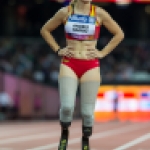 Sara Andrés gana la medalla de bronce en 400 metros T44 durante el Campeonato del Mundo de Atletismo Paralímpico de Londres.