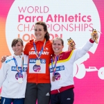 Sara Andrés gana la medalla de bronce en 400 metros T44 durante el Campeonato del Mundo de Atletismo Paralímpico de Londres.