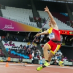 Héctor Cabrera y su lanzamiento para conseguir la medalla de bronce en la prueba de jabalina F13 durante el Campeonato del Mundo de Atletismo Paralímpico de Londres.