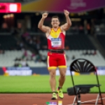 Héctor Cabrera consigue la medalla de bronce en lanzamiento de jabalina F13 durante el Campeonato del Mundo de Atletismo Paralímpico de Londres.