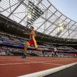 Lorenzo Albaladejo, durante las series de 100 metros T38 en el Mundial Londres 2017.