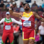 Kim López, medalla de plata en lanzamiento de peso F12 en el Mundial de Atletismo Paralímpico Londres 2017.