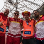 Kim López y Héctor Cabrera, tras participar en lanzamiento de peso F12 en el Mundial de Atletismo Paralímpico Londres 2017.