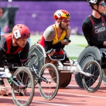 Rafael Botello, en una de las series de 5.000 metros T54 en el Mundial de Atletismo Paralímpico Londres 2017.