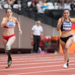 Sara Andrés, en una de las series de los 200 metros T44 del Mundial de Atletismo Paralímpico Londres 2017.