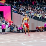 Joan Munar, en el relevo español del 4x100 T11-T13 en el Campeonato del Mundo de Atletismo Paralímpico Londres 2017.