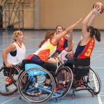 Entrenamiento de la selección española femenina, previo al Europeo de Baloncesto en Silla de Ruedas de Wetzlar (Alemania) 2007.