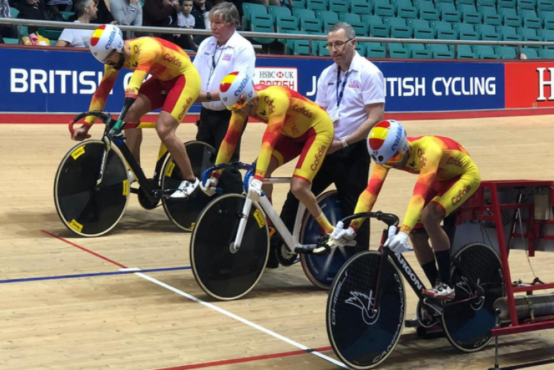 El equipo español, en la prueba de Velocidad