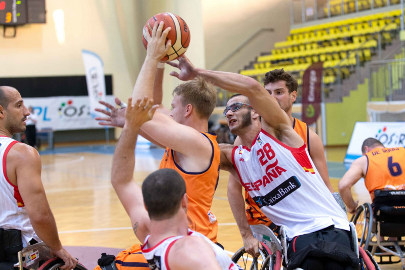 Manuel Lorenzo en un momento del España-Holanda del Europeo Polonia 2019