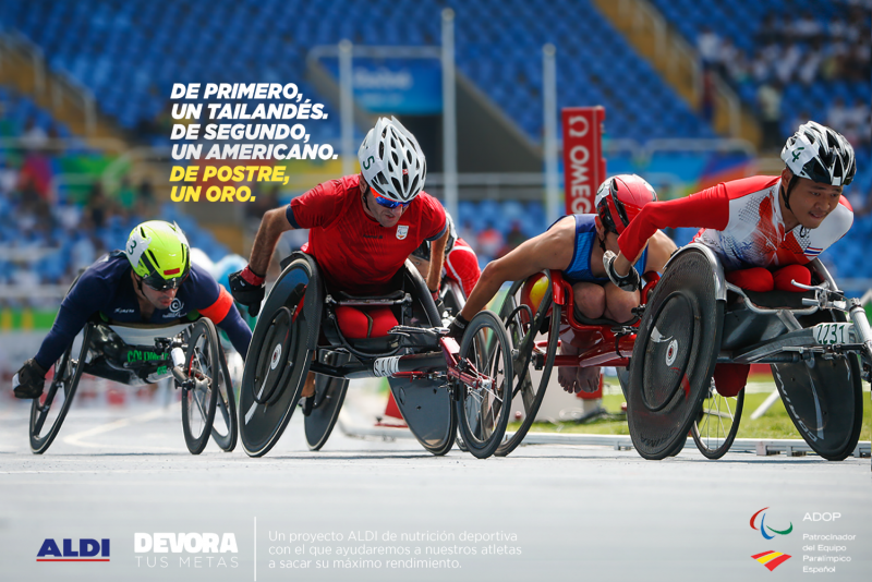 Imagen de una de las campañas de marketing de ALDI con el deporte paralímpico