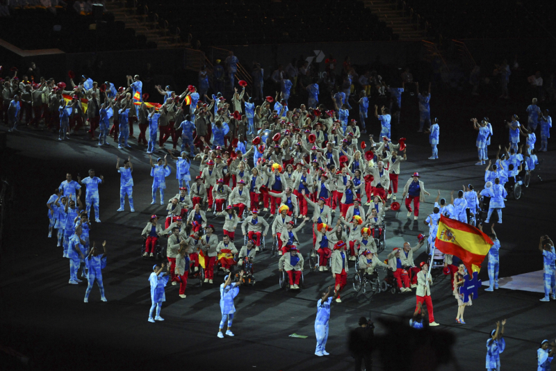 Desfile del Equipo Paralímpico Español durante la ceremonia de inauguración de los Juegos de Río 2016