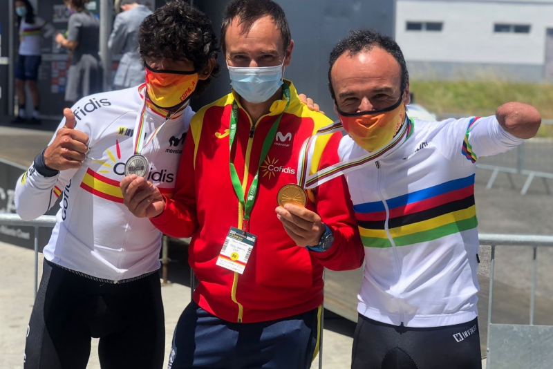 Maurice Eckhard y Ricardo Ten con el seleccionador Félix García Casas