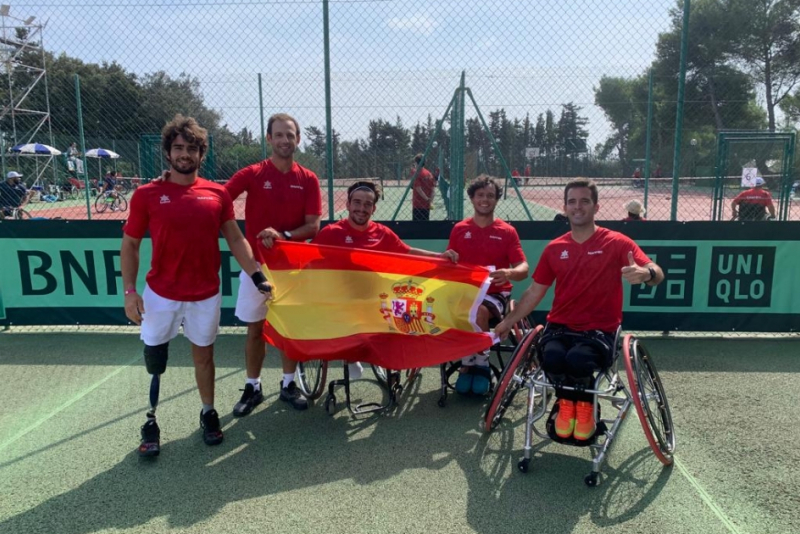 Dani Caverzaschi, Martín de la Puente, Francisco García Vena y Enrique Siscar, subcampeones de la Copa del Mundo de tenis en silla de ruedas