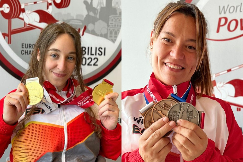 Loida y Montse, con las medallas