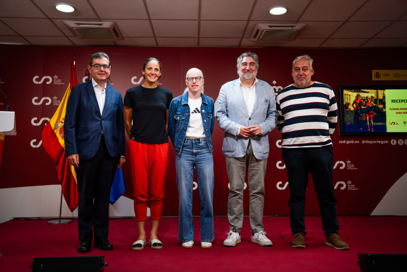 Recepción en el CSD a Susana Rodríguez y Sara Pérez. Foto: CSD.