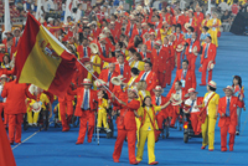 Desfile del Equipo Paral&#237;mpico Espa&#241;ol en los Juegos de Pek&#237;n.