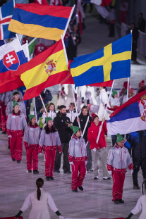 Imagen de Jon Santacana y Miguel Galindo, abanderados de España en la Ceremonia de Clausura de los Juegos Paralímpicos de Invierno Pyeonchang 2018