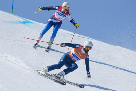 Imagen de Jon Santacana y Miguel Galindo en el gigante de los Juegos Paralímpicos de Pyeongchang 2018.