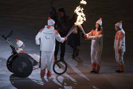 Imagen del Momento de la ceremonia de inauguración de los Juegos Paralímpicos de Pyeongchang 2018.