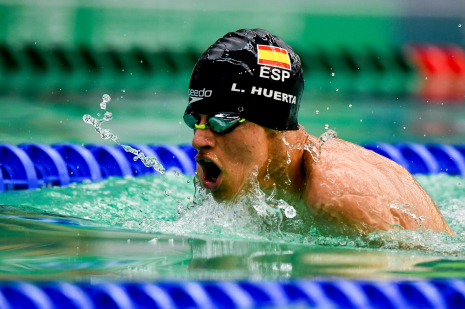 El castellanoleonés Luis Huerta, durante la prueba de los 100 braza SB5 en el Campeonato de Europa Dublín 2018