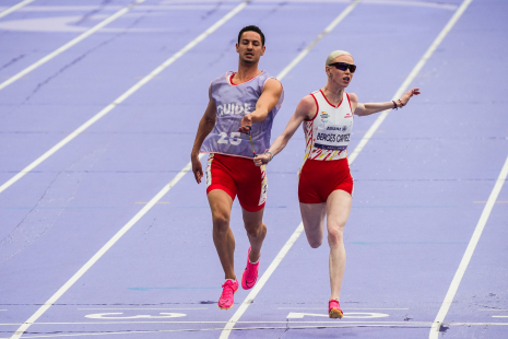 Melani Berges en la semifinal mujeres 100M - T12