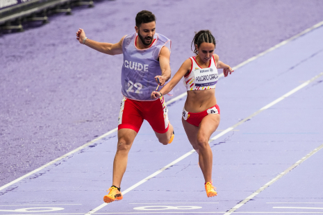 Nagore Folgado en la semifinal mujeres 100M - T12