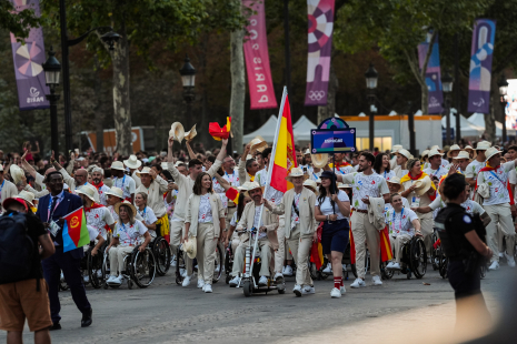 Deportistas españoles en la ceremonia de apertura