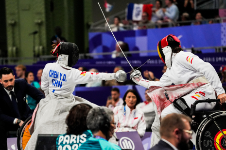 Judith Rodríguez en cuartos de final espada individual femenina categoría A 