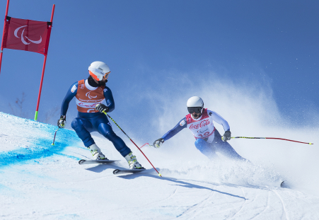 Imagen de Jon Santacana y Miguel Galindo, cuartos en la prueba de supergigante de los Juegos Paralímpicos de Pyeongchang 2018.