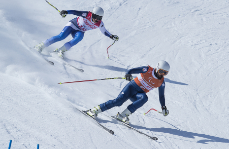 Imagen de Jon Santacana y Miguel Galindo, cuartos en la prueba de supergigante de los Juegos Paralímpicos de Pyeongchang 2018.