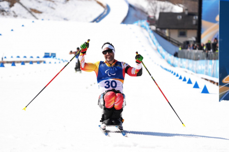 Higinio Rivero biatlón 12,5 km durante los JJPP de Milán Cortina