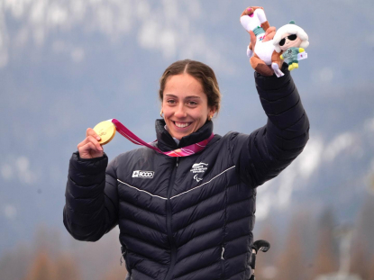 Audrey Pascual con la medalla de oro de la combinada, Milán Cortina 2026