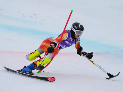 María Martín-Granizo en la 2ª manga del slalom Milán Cortina 2026