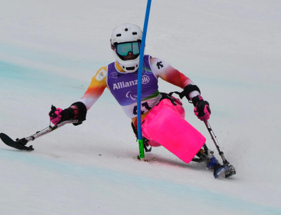 Audrey Pascual en la 2ª manga del slalom, medalla de bronce en Milán Cortina 2026