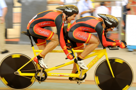 Ignacio Ávila y Joan Font, en el Mundial de Ciclismo en Pista de Aguascalientes 2014.