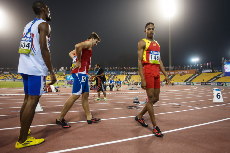 Deliber Rodríguez, al conseguir la medalla de bronce en la prueba de los 400 metros T20 en el Mundial de Atletismo de Doha 2015.