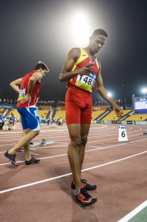 Deliber Rodríguez, al conseguir la medalla de plata en la prueba de los 400 metros T20 en el Mundial de Atletismo de Doha 2015.