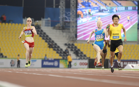 Melany Berges, durante su participación en una de las pruebas en el Mundial de Atletismo Doha 2015.